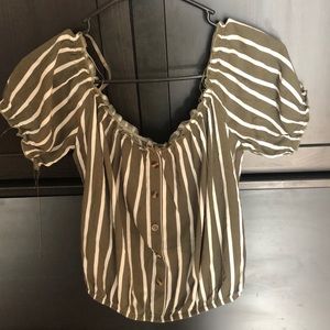 Francesca’s Puff Sleeve Striped Top